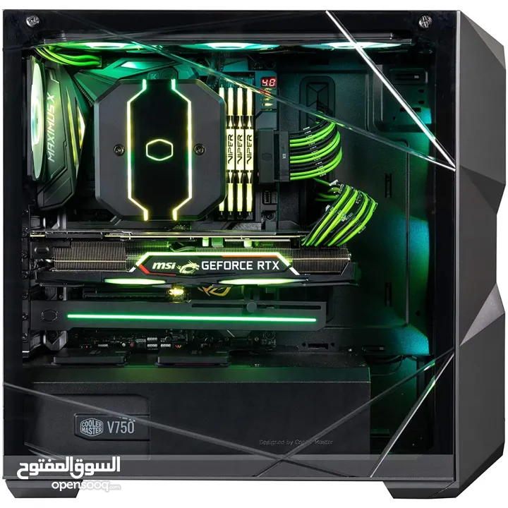 كيس جيمنج كولر ماستر 3 مراوح ار جي بي ملون - COOLER MASTER TD500 MESH V2 - 3X ARGB FANS GAMING CASE