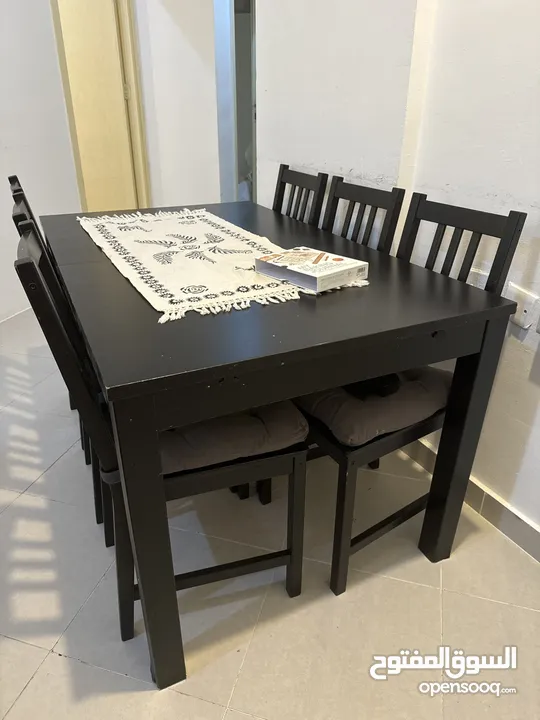 IKEA DINING table (extendable) + 6 chair + Chair cushion