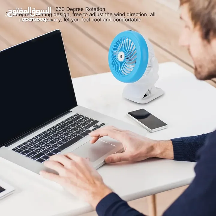 مروحة محمولة بمشبك، مروحة مكتب USB صغيرة قوية