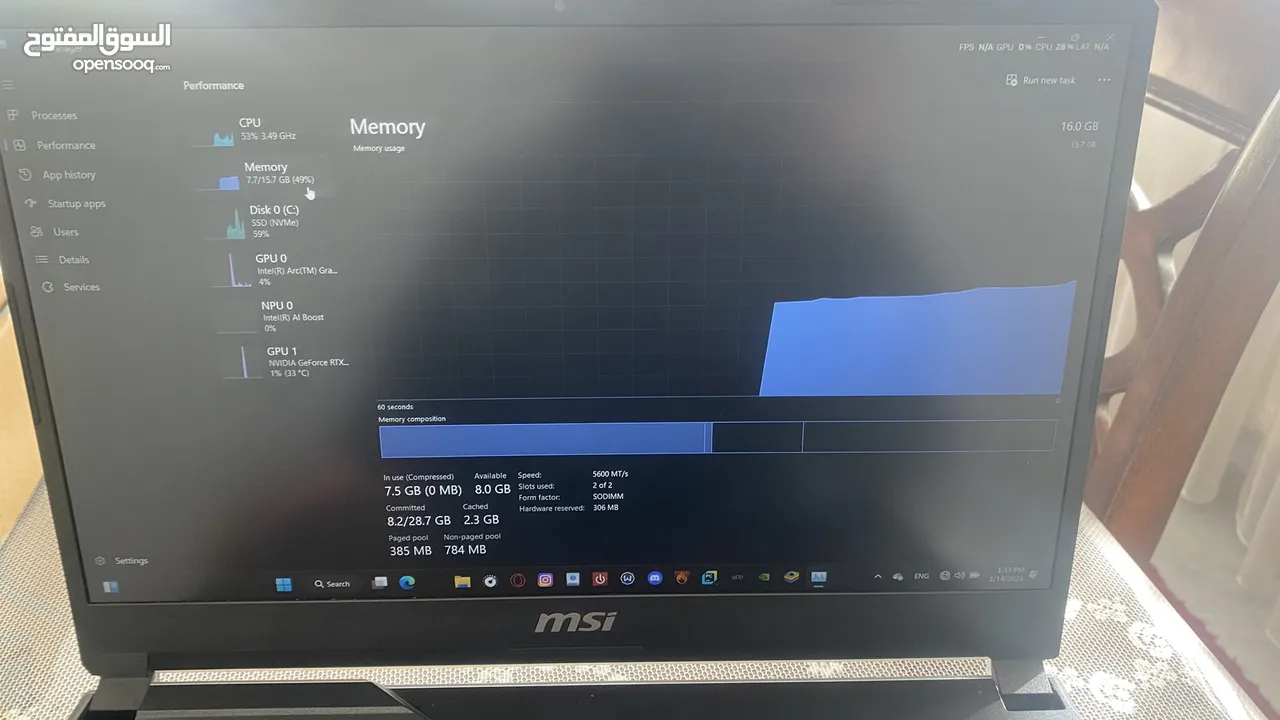 Cyborg 15 AI A1V Laptop for 1300 jordanian dinar