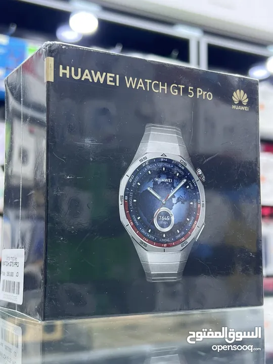 Huawei Watch GT5 Pro Titanium (46mm) Silver ساعة هواوي جي تي 5 برو تيتانيوم  جديدة مسكرة بالكرتونة
