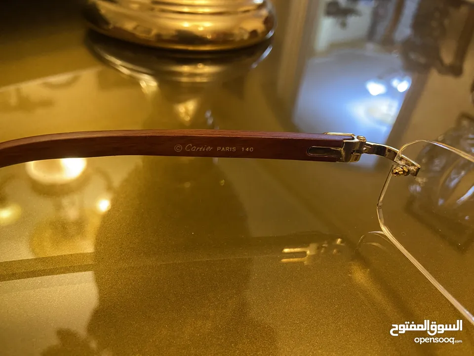 authentic cartier eyeglasses rimless bubinga  نظارات كارتير خشب &ذهب  wood decor gold