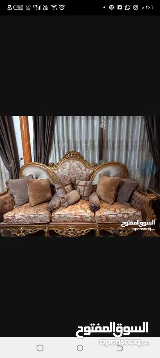 كنب دمياطي خشب أحمر