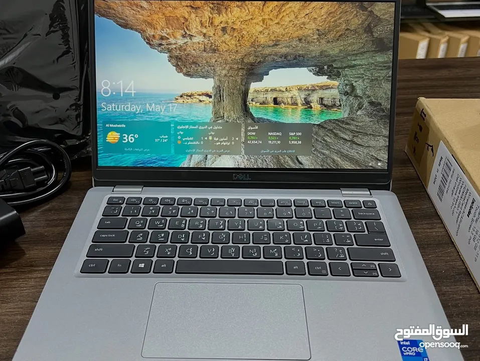 لابتوب ديل لاتيتيود جيل 11 معالج core i7 شاشة لمس لون سلفر مميز بصمة للوجه  Ram 16 - SSD 512