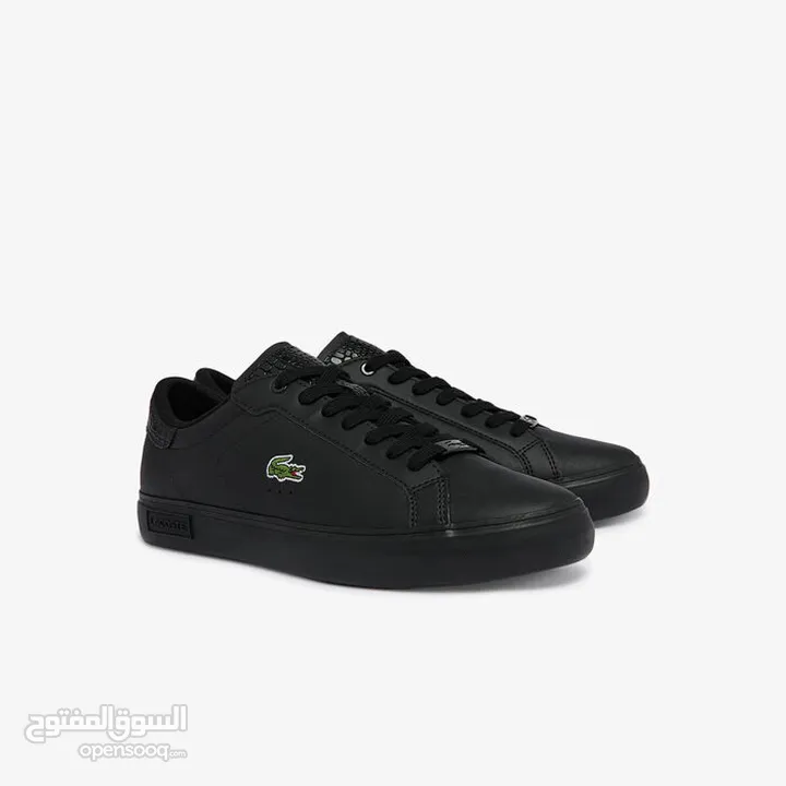 Lacoste Powercourt Burnished Leather Sneakers Black