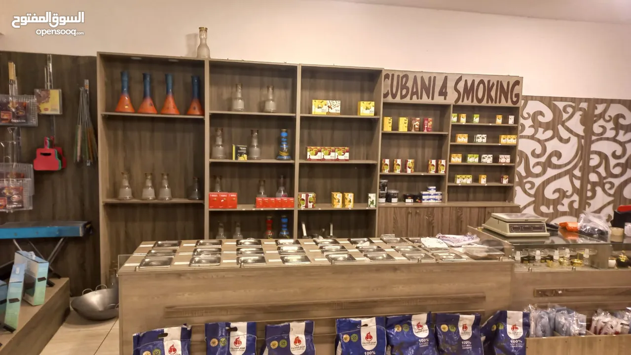 ديكور محل اراجيل خشب