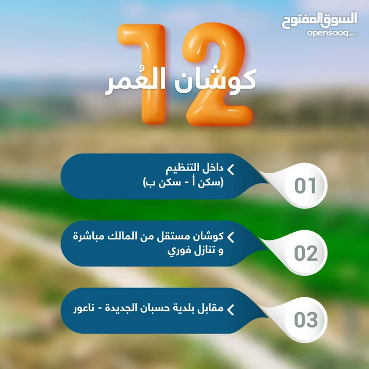 ارض سكنية استثمارية للبيع من المالك مباشرة 700 م تنظيم سكن ب _ ناعور _ حسبان _ شارع مادبا الغربي
