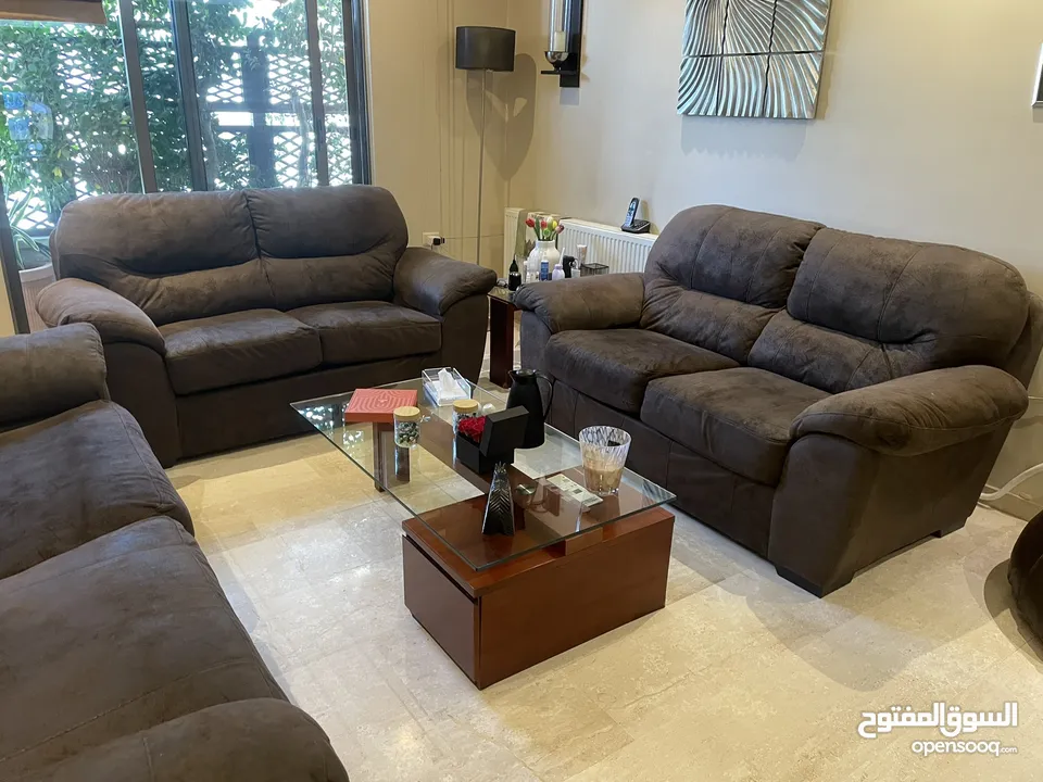 Nabuk Fabric Sofa Set (3 piece)