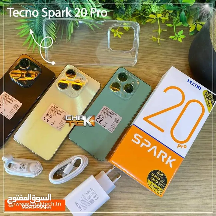 مشغل ايام Spark 20 pro رام 16 و 24 جيجا 256 مكفول بالشركة أغراضة والكرتونه الأصلية متوفر توصيل