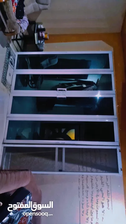 باب المنيوم سحاب دبل قلاس مع مناخل شبه الوكاله ولا شخط
