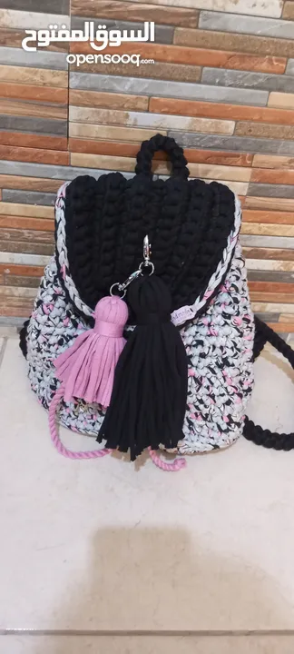 شنطة ظهر كروشيه مشغولة يدويا بجودة عالية
