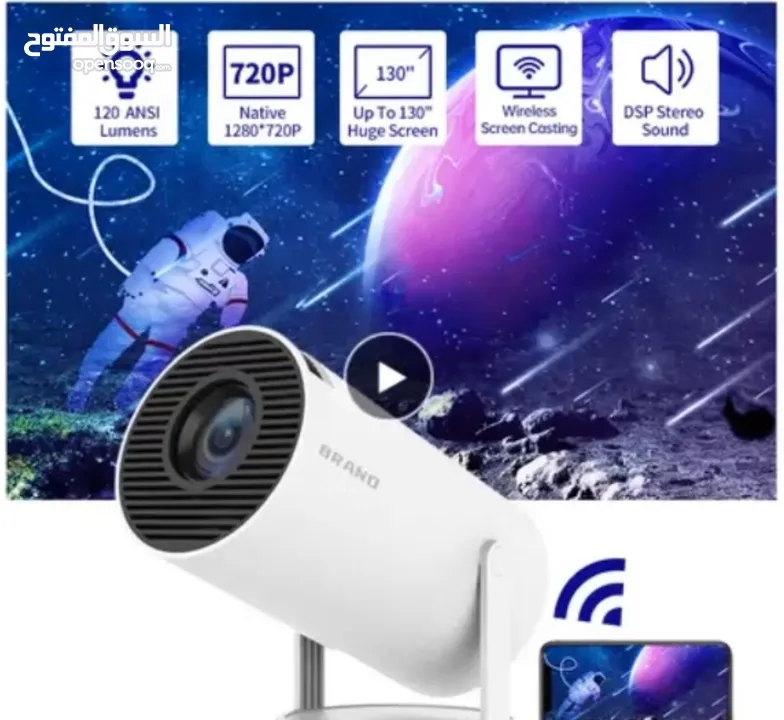 بروجكتور 4K لعرض الفيديو والأفلام على الحائط شبه جديد للبيع والسعر نهائي من الآخر.