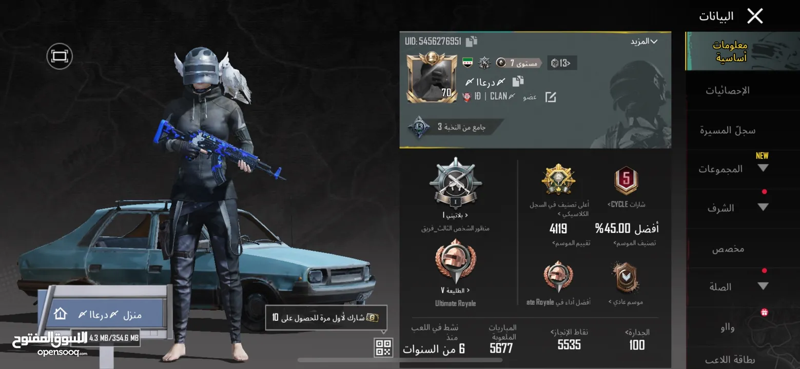 حساب ببجي للبيع