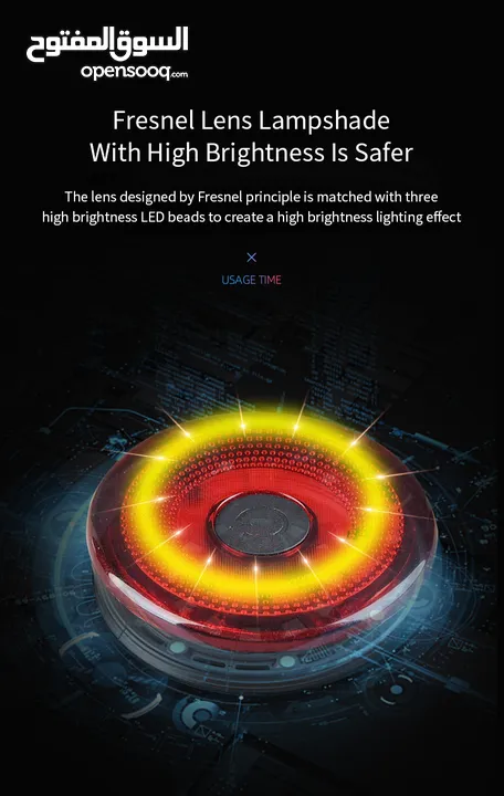 ضوء تنبيهي فاخر للدراجات الهوائية والخوذة led safety bicycle or helmet tail light