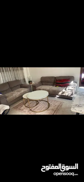 كنب امريكي رمادي مستعمل بحاله ممتازه  جدا