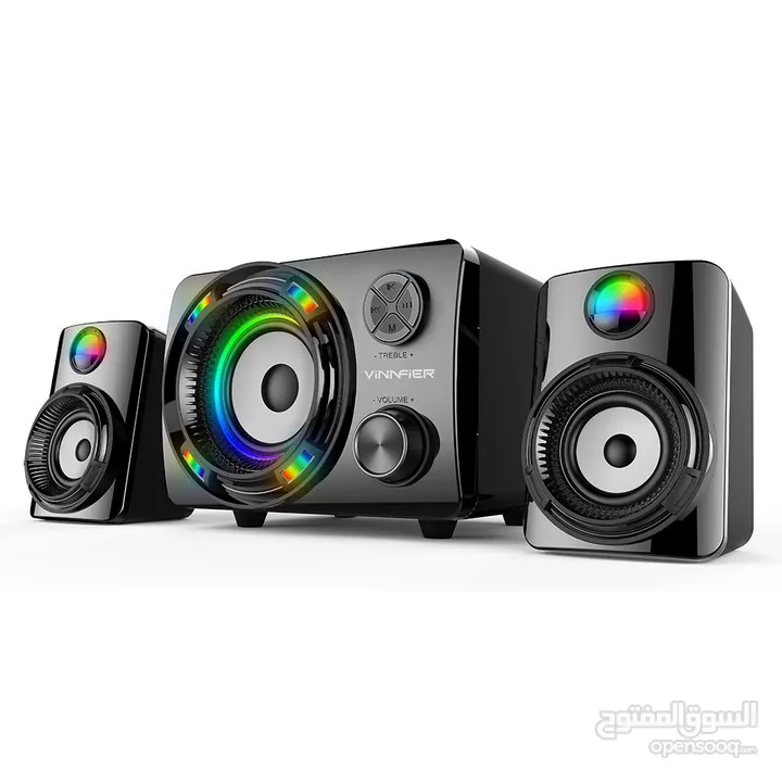 سماعات سبيكرز جودة عالية Speakers Wired ECCO 3 USB Aux RGB