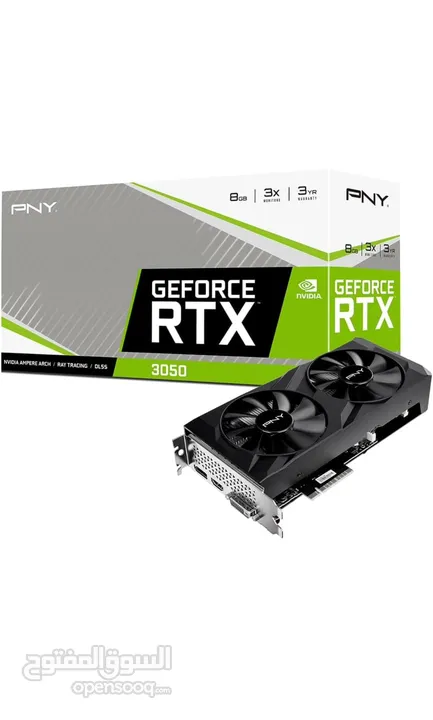 PNY GeForce RTX 3050 8GB Verto Dual Fan Graphics Cardاستعمال شهر نضيف