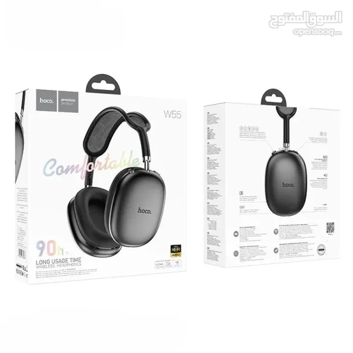 Hoco W55 Plus (ANC) سماعات هوكو  مع خاصية غزل الضوضاء المحيطة و ساعات تشغيل تصل الى 65 ساعة متواصلة