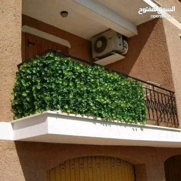 رول ورق شجر اخضر كثيف3 متر ب متر  للمداخل والبرندات واالحيطان