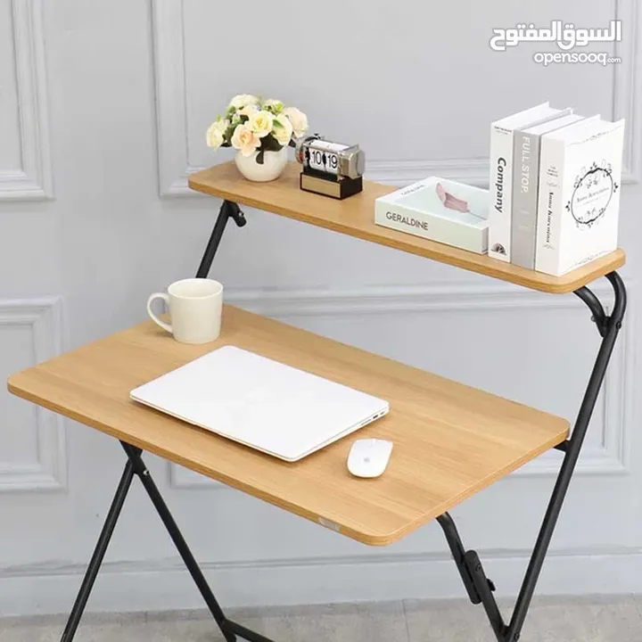 طاولات اكل او دراسة ألواح خشبية صلبة عالية الجودة وإطار معدني شديد التحمل . طاولة قابلة للطي