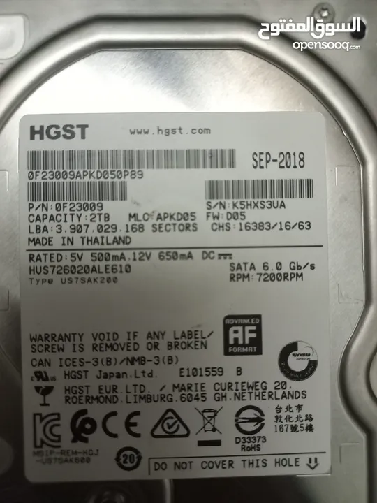 هاىديسك داخلي HGST 2TB مستعمل بحالة ممتازة