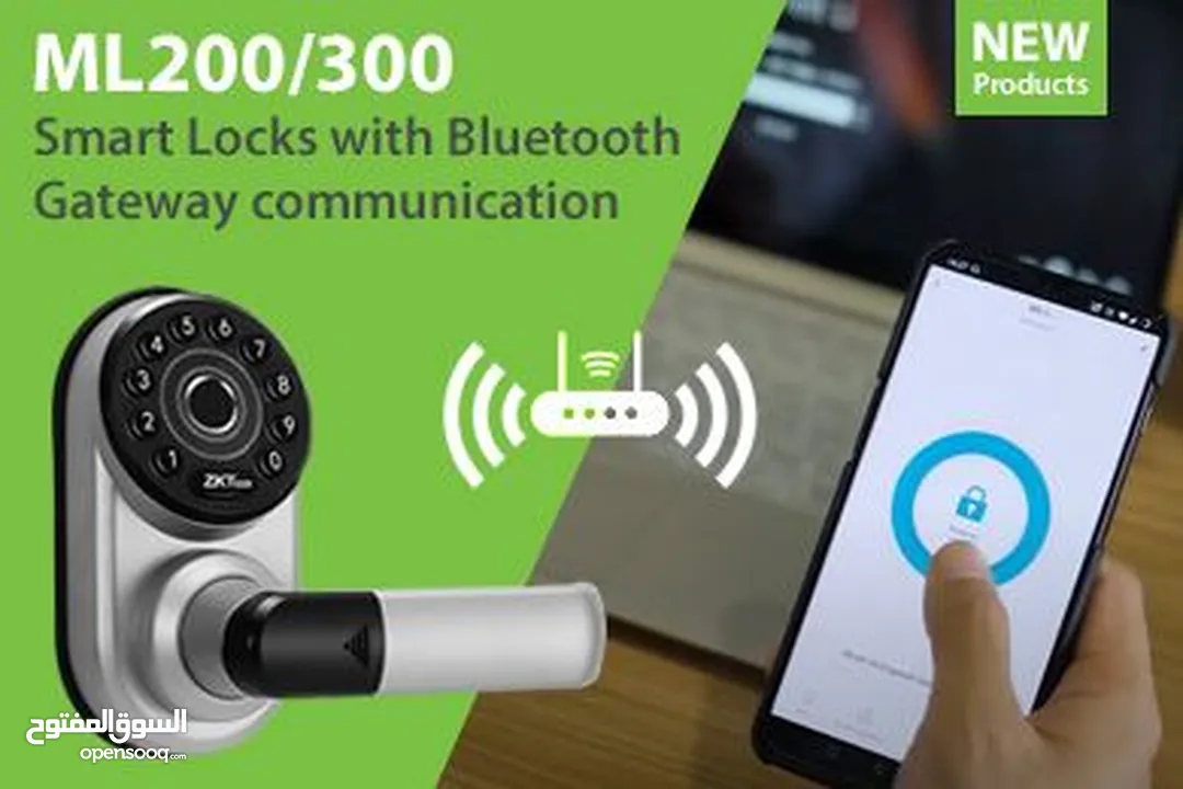 القفل الذكي Smart Lock  ZKTeco ML200 يعمل    بصمة اصبع _  رقم سري - بلوتوث