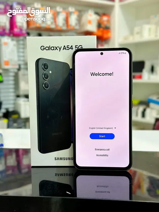 مستعمل اخو الجديد Samsung A54 5G رام 16 جيجا 256 أغراضة والكرتونه الأصلية متوفر توصيل