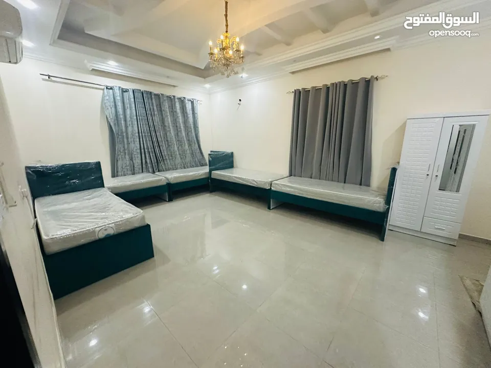 بدون عموله افخم سكن مشترك بنات وشباب في عجمان المويهات و الروضة شامل جميع الخدمات فرش جديد اول ساكن