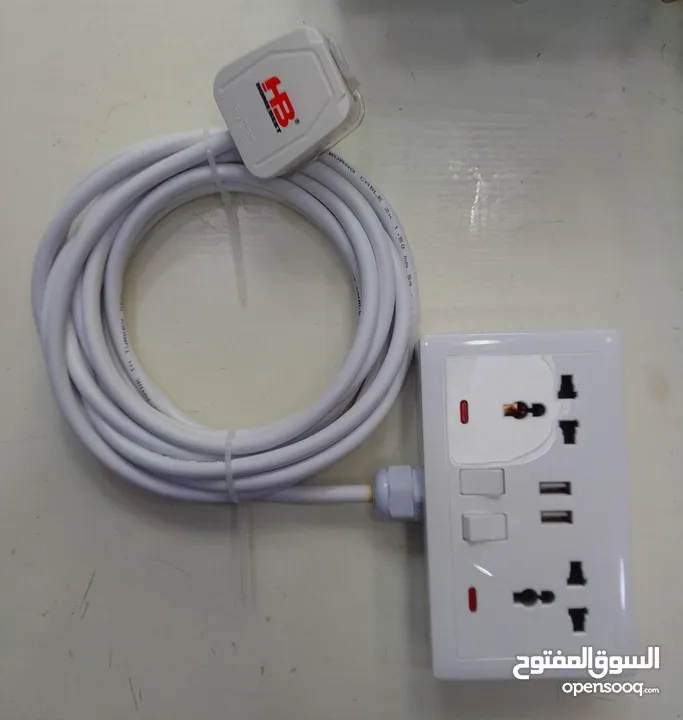 13A universal socket with USB with original turkey wire 2.5 3 core