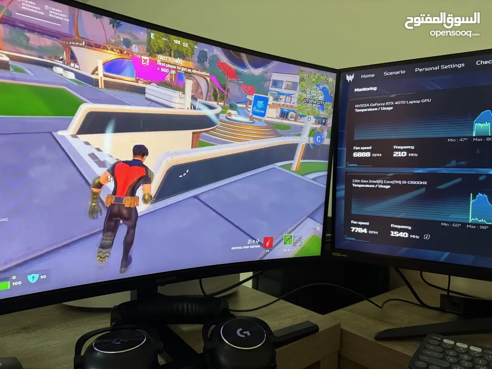 ست اب قيمنق كامل + لابتوب مواصفات نار +شاشات + سماعة لوجتك