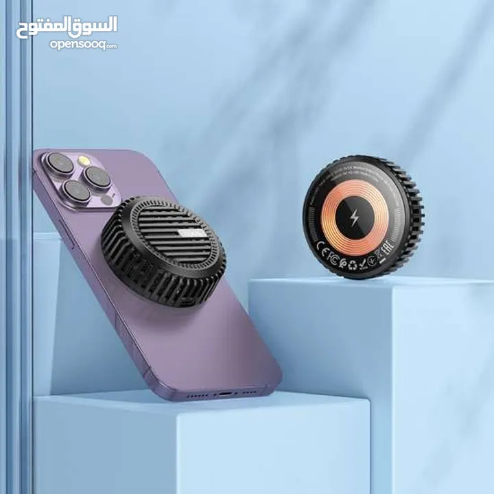 Hoco CW57 Air-Cooled 15w شاحن و قطعة تبريد لجميع اجهزة الايفون شجن لاسلكي و تبريد هوائي للايفونات