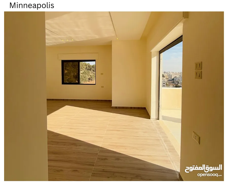 شقة طابق اخير مع روف (دوبليكس) للبيع مساحات 198 م2  بمنطقة رائعة و هادئة واطلالة مميزة