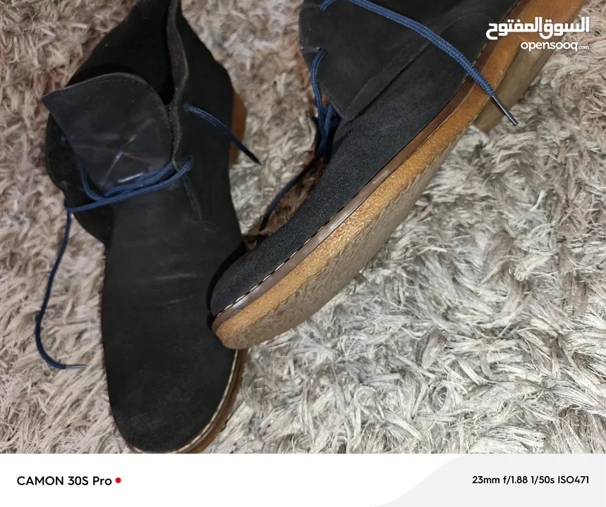 حذاء رجالي تركي ماركة Tugo شامواه أنيق مستعمل أسود بطانه داخلية بحالة جيدة مقاس 42 .... 43 يلبس