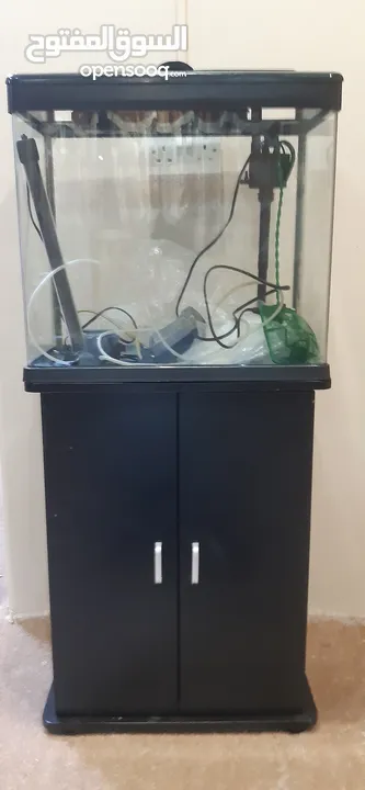 Fish tank with in built cupboard