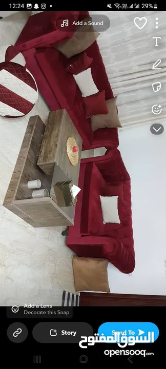 طقم كنب احمر للبيع
