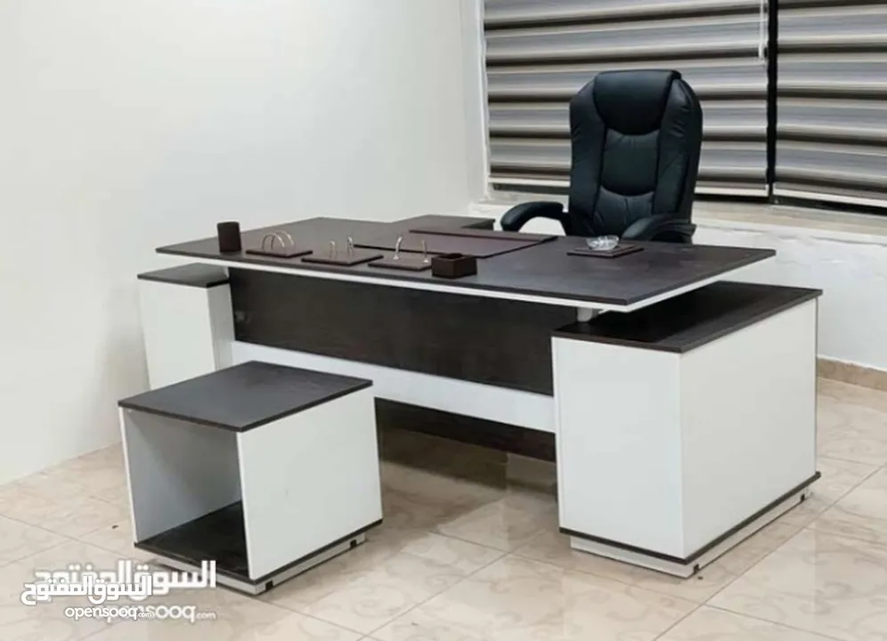 مكتب اداري مميز 140*70 تفصيل خشب لامينت مستورد مكفول بسعر المصنع موديلات فخمه مميزة بأقل الاسعار