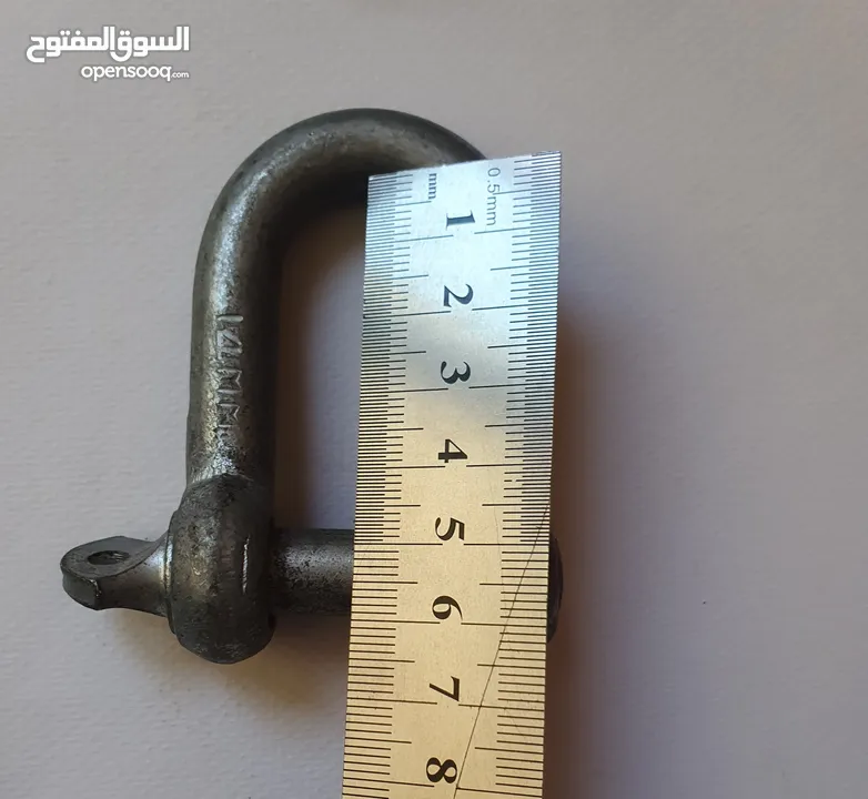 For sale مجموعة من مشبك طقطيقة مع حبل شد + Shackles Galvanised القياسات  الطول والعرض والوزن بالصور