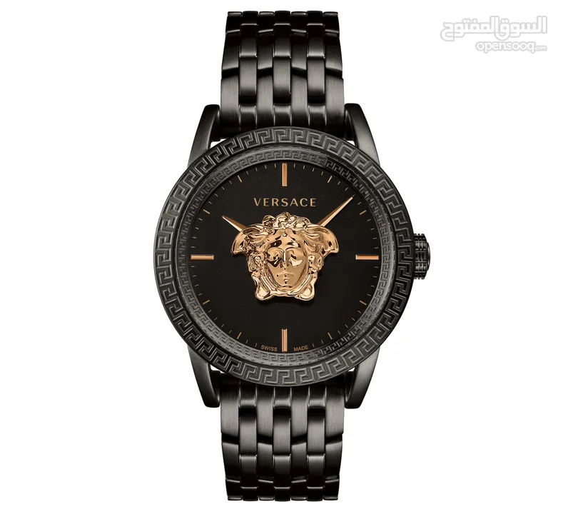 ساعة VERSACE Medusa لون اسود و روز جولد
