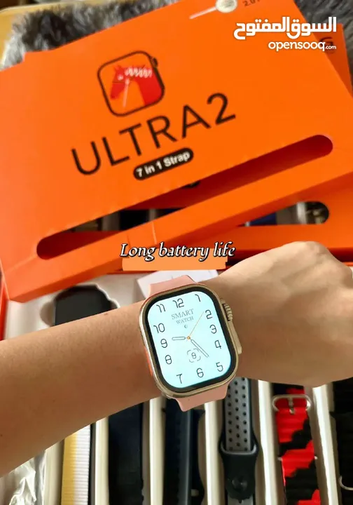 ساعة وحدة... و7 إطلالات! عرض جديد ولا أروع!  ساعة ذكية( ULTRA 2( 7 in 1 strap