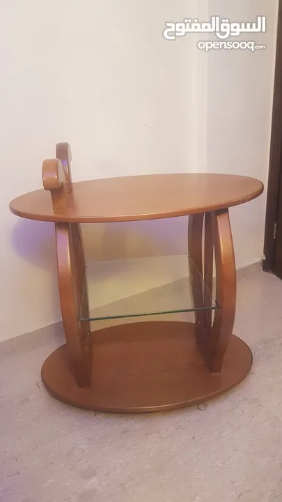 طاولة عربة ضيافة من خشب الزان الصلد