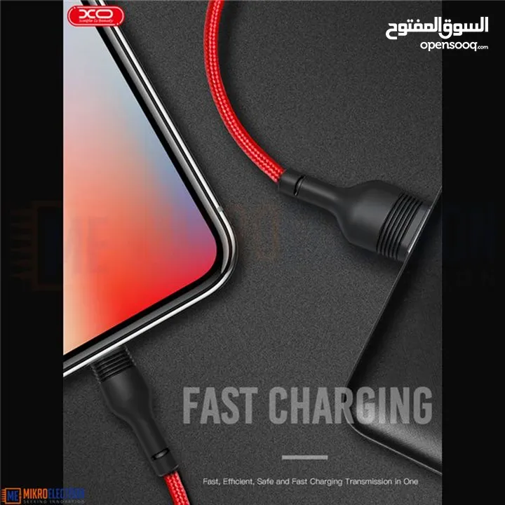 وصله usb كابل شحن سريع بقدره 5.0 امبير وصلة سريعه طول متر مقاومه للقطع او الاهتراء طبقه خارجيه كتان