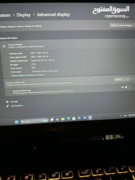 Asus Tuf f15 Rtx 3060 gaming laptop بسعر مغري ، الجيل الحادي عشر بحال الوكالة تماماً