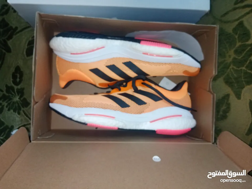 adidas Solarglide 5 Flash Orange Turbo Men'sجديد اصلي بكرتونته بنص سعره مريح جداا