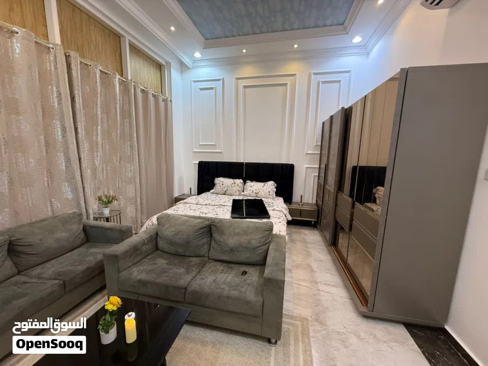 للايجار اول ساكن استديو مفروش مدينه الرياض جنوب الشامخه مدخل خاص