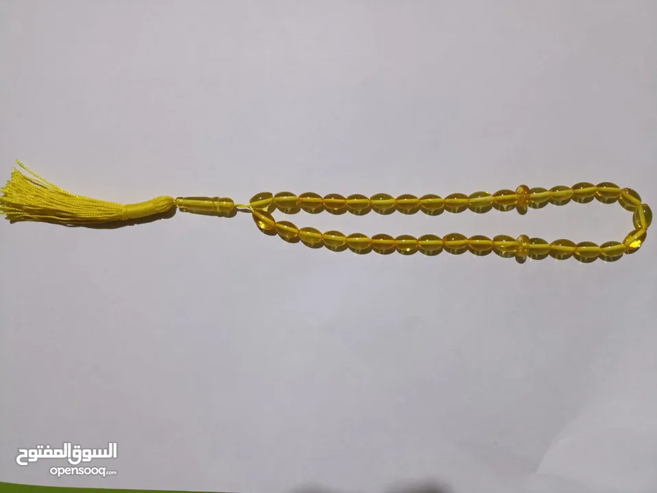 سبح كهرب راقيه شفاف لون ذهبي مميز