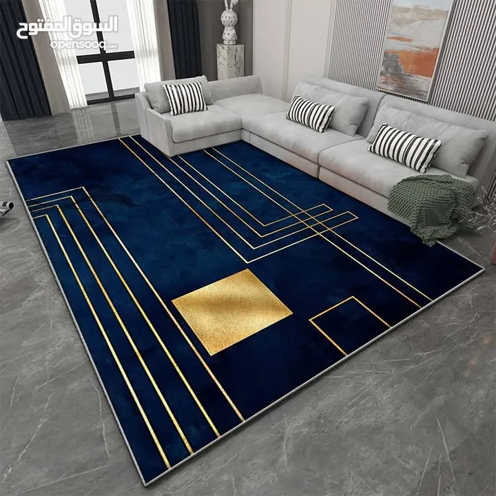 سجاد 3D مودرن مانع للانزلاق حجم كبير
