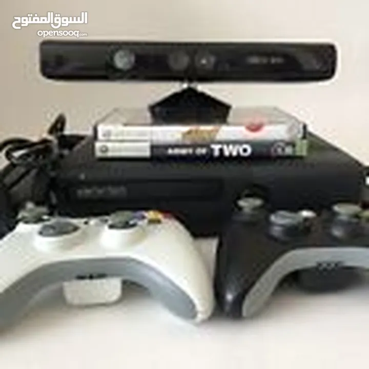 Xbox 360 Slim + Kinect camera + 2 controllers + 6 games original CDs