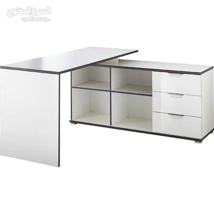 مكتب موظف حرف L شامل التوصيل