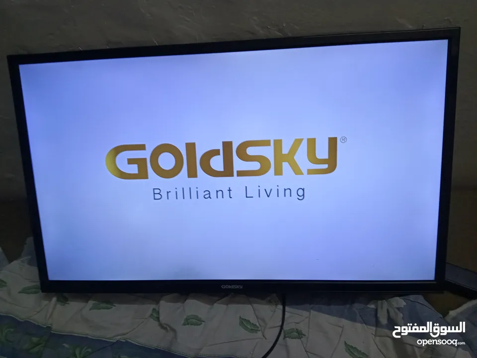 Goldsky LED انش 32 معها ريموتها فقط عادي مش سمارت بالصلاه على النبي بحاله ممتازه نهايتها 30دينار عما