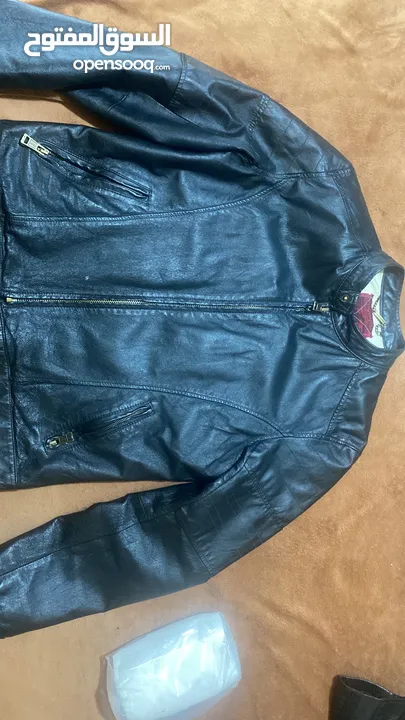 جاكيت جلد بايكر قابل للتفاوض river island leather jacket